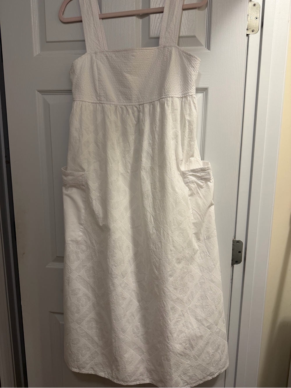 Madewell White Button-Front Textured Dress